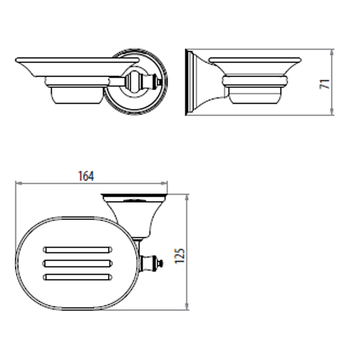 Gattoni Vivaldi Мыльница подвесная керамическая белая, цвет хром 0117/ABC0