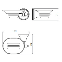 Gattoni Vivaldi Мыльница подвесная керамическая белая, цвет хром 0117/ABC0
