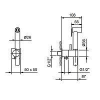 Fantini Mint Гидроёршик с двойной функцией, цвет никель 91 92 8487