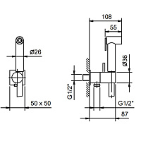 Fantini Mint Гидроёршик с двойной функцией, цвет хром 91 02 8487