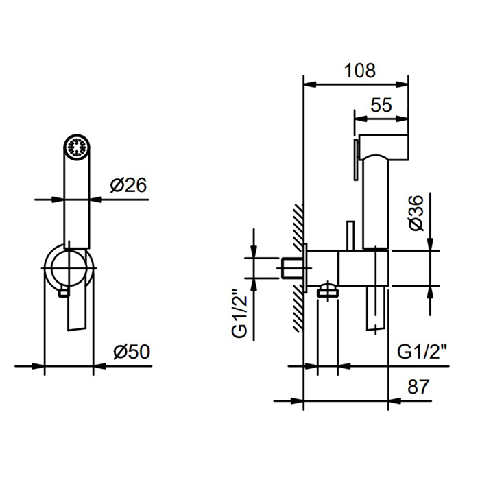 Fantini Nostromo Гидроёршик с двойной функцией, цвет никель 91 92 8486