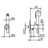 Fantini Nostromo Гидроёршик с двойной функцией, цвет никель 91 92 8486