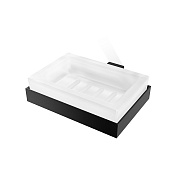 Decor Walther Corner WSS Мыльница со стеклянной чашей, подвесная, цвет: черный матовый 0561860