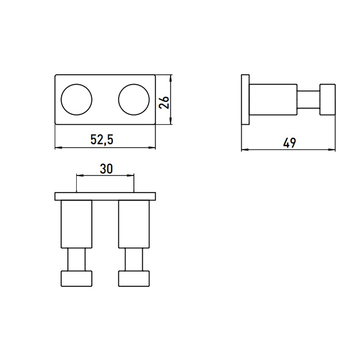 Emco System2 Крючок двойной, цвет хром 3574 001 00