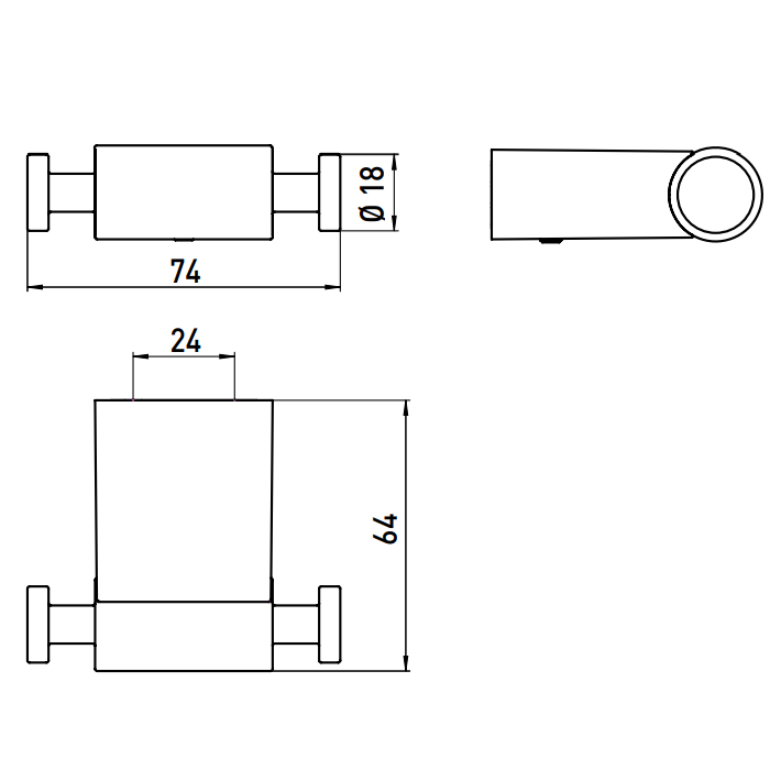 Emco System2 Двойной крючок, цвет: хром 3575 001 00