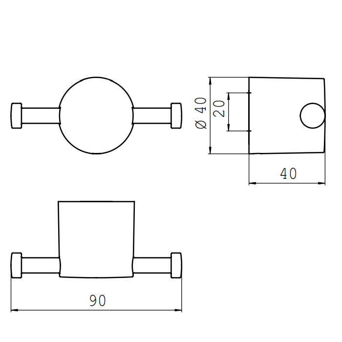 Emco Rondo2 Двойной крючок, цвет: хром 4575 001 02