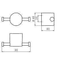 Emco Rondo2 Двойной крючок, цвет: хром 4575 001 02