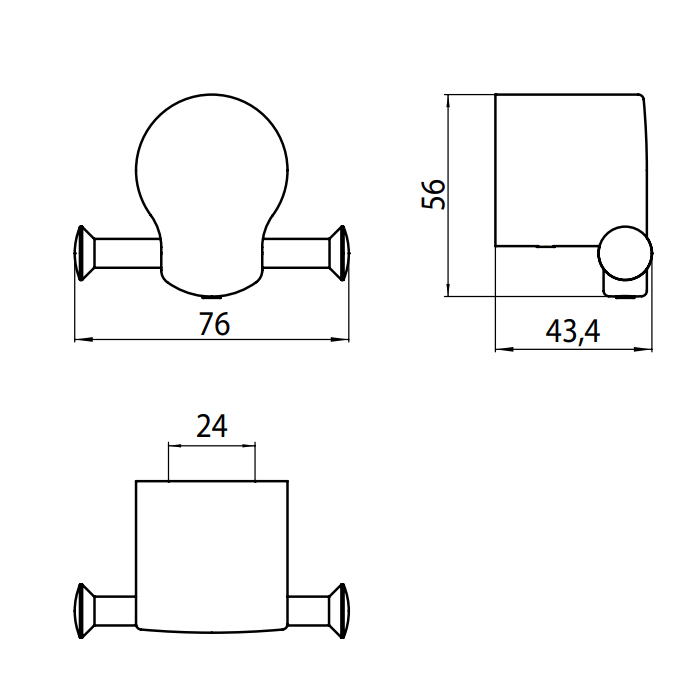 Emco Fino Двойной крючок, цвет: хром 8478 001 00