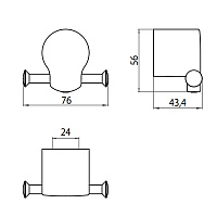 Emco Fino Двойной крючок, цвет: хром 8478 001 00