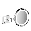 Hansgrohe AddStoris Косметическое зеркало подв. с подсветкой, 3x увел., 27x21.7h см, цвет: хром 41790000