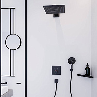 Hansgrohe AddStoris Косметическое зеркало подв., 1x и 3x увеличение, 23.6x28.3h см, цвет: черный 41791670