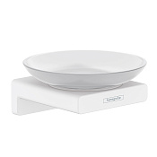 Hansgrohe AddStoris Мыльница подвесная со стеклянной чашей, латунь цвет: белый 41746700