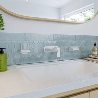 Hansgrohe AddStoris Мыльница подвесная со стеклянной чашей, латунь цвет: белый 41746700