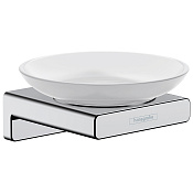 Hansgrohe AddStoris Мыльница подвесная со стеклянной чашей, латунь цвет: хром 41746000