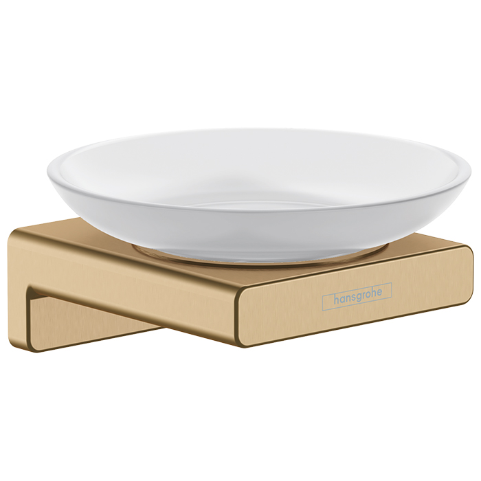 Hansgrohe AddStoris Мыльница подвесная со стеклянной чашей, латунь цвет: бронза 41746140