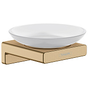 Hansgrohe AddStoris Мыльница подвесная со стеклянной чашей, латунь цвет: бронза 41746140