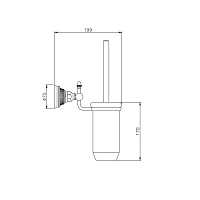 Nicolazzi Impero Ершик для унитаза подвесной, цвет золото 1490GO36