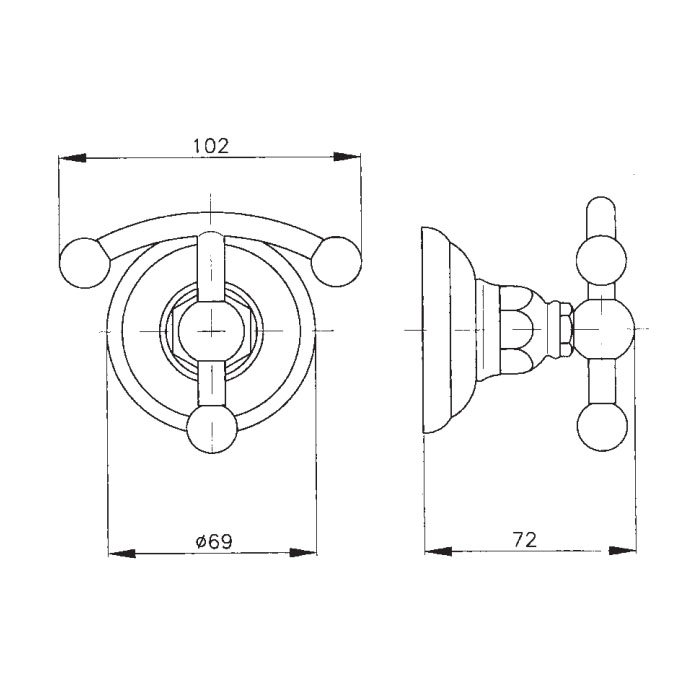 Nicolazzi Classica Lusso Крючок двойной, с кристаллом, цвет золото 1481GO34