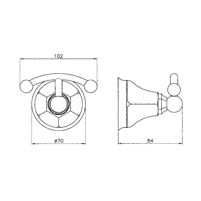 Nicolazzi Teide Крючок двойной, цвет хром 1481CR05