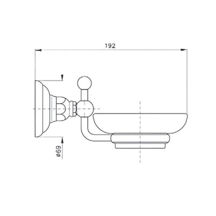 Nicolazzi Classica Lusso Мыльница с керамической чашей, подвесная с кристаллом, цвет: хром 1487CR34