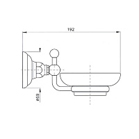Nicolazzi Classica Lusso Мыльница с керамической чашей, подвесная с кристаллом, цвет: хром 1487CR34
