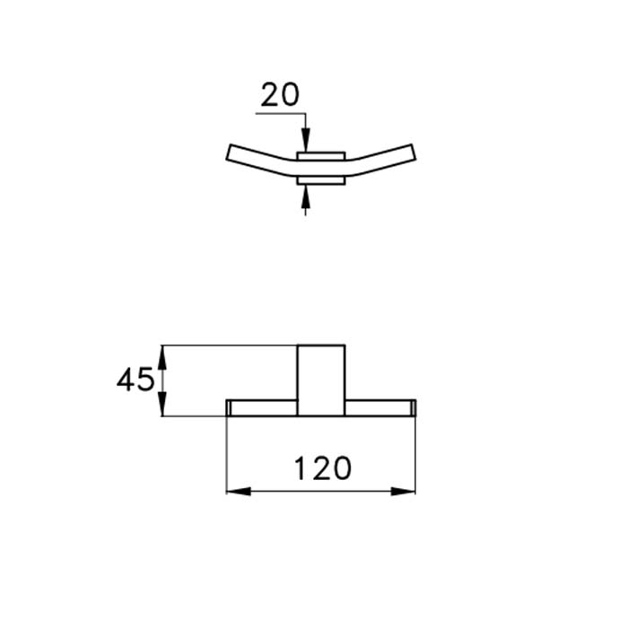 Stella Bamboo Quadro Крючок двойной 1082bis, цвет хром BQ 10021 CR00