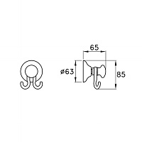 Stella Roma Крючок двойной 1082, цвет хром RM 10020 CR00
