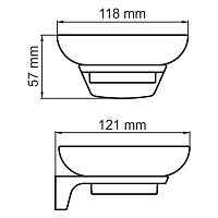 Wasserkraft Glan Мыльница с керамической чашей, подвесная, цвет: черный K-5129