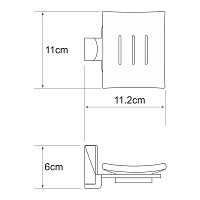 Wasserkraft Leine Мыльница со стеклянной чашей, подвесная, цвет: хром K-5029W