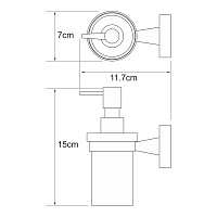 Wasserkraft Isen Дозатор для жидкого мыла подвесной, стеклянная колба, цвет: хром K-4099