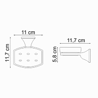 Wasserkraft Wern Мыльница со стеклянной чашей, подвесная, цвет: хром K-2529