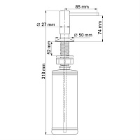 Wasserkraft Дозатор для жидкого мыла встраиваемый, цвет: хром K-1299
