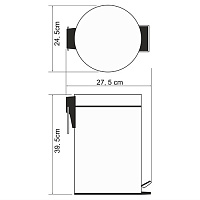 Wasserkraft Мусорное ведро 12 л, цвет: хром глянцевый K-612