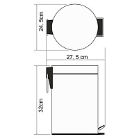 Wasserkraft Мусорное ведро 7 л, цвет: хром матовый K-637