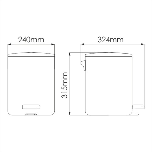 Wasserkraft Мусорное ведро 9 л, цвет: хром матовый K-649