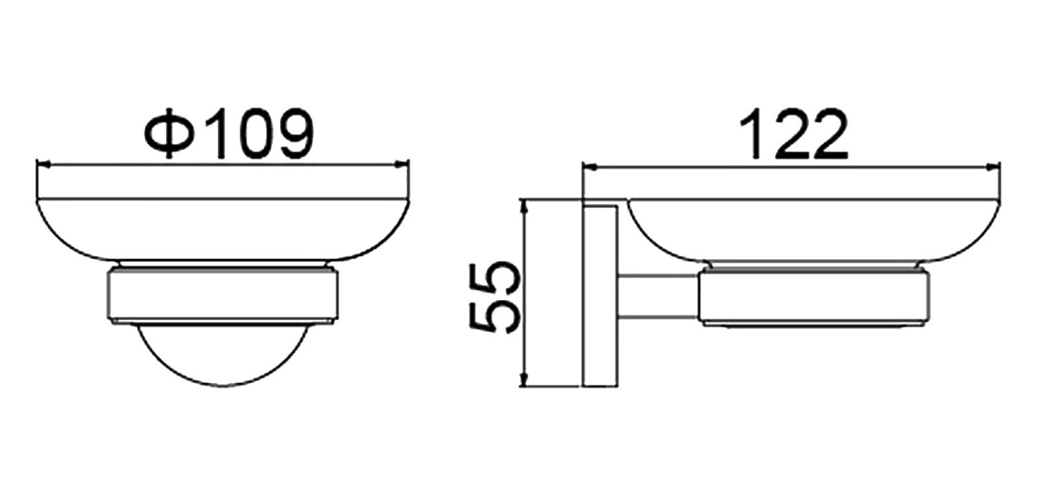 Timo Saona Мыльница со стеклянной чашей, подвесная, цвет: черный матовый 13021/03