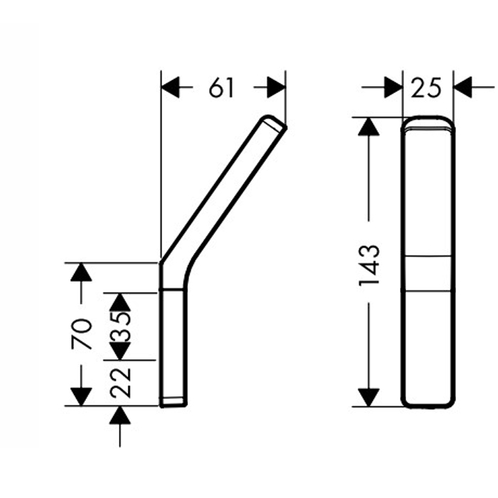 Axor Universal Крючок одинарный подвесной, латунь, цвет: хром 42801000