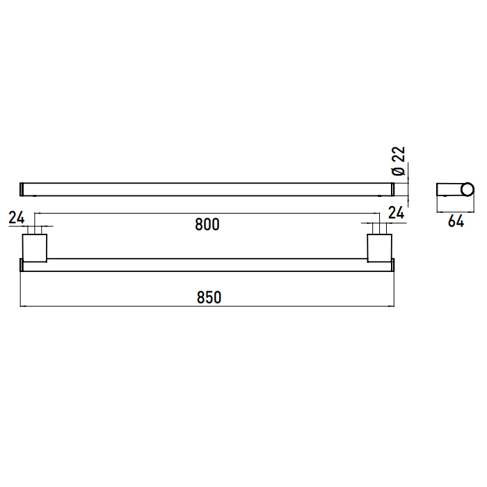 Emco System2 Держатель полотенец, 80 cм, цвет хром 3560 001 80