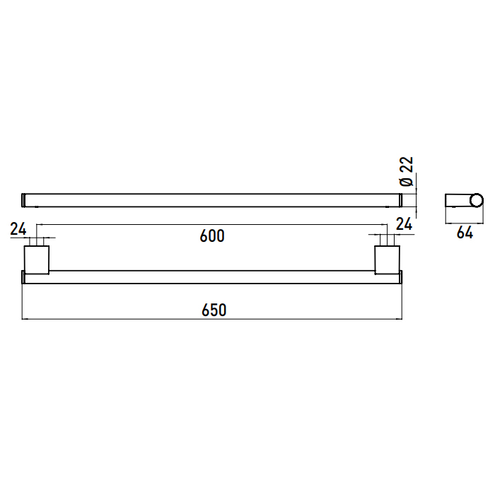 Emco System2 Держатель полотенец, 60 cм, цвет хром 3560 001 60