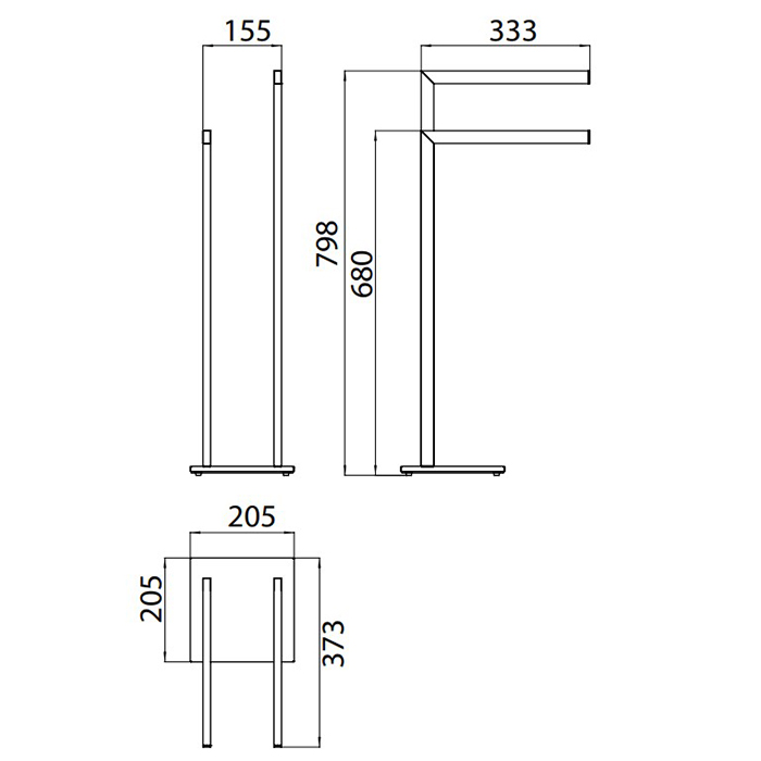 Emco Loft Стойка-полотенцедержатель, двойная, напольная, цвет: хром 0581 001 01