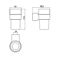 Emco Fino Стакан подвесной, прозрачное стекло, цвет: хром 8420 001 01