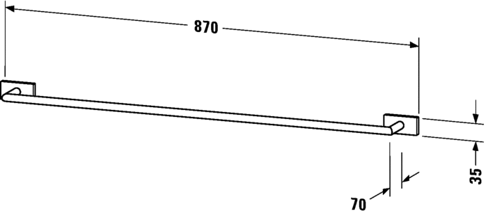 Duravit Karree Полотенцедержатель 80 см, цвет: хром 0099601000