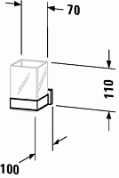 Duravit Karree Стакан подвесной, стеклянный матовый, цвет: хром 0099511000