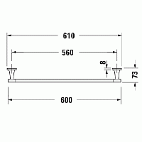 Duravit Starck T Полотенцедержатель настенный 60 cм, цвет хром 0099421000