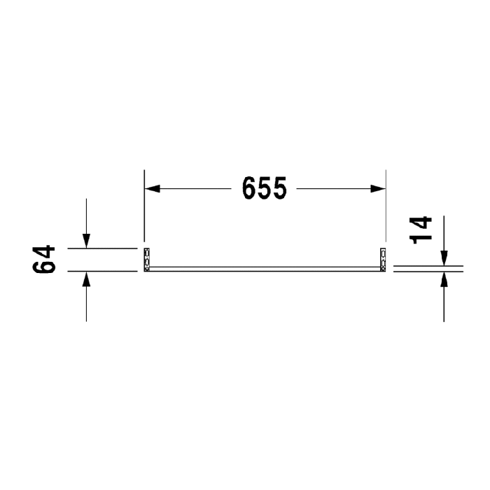 Duravit Vero Полотенцедержатель с квадратным сечением для умывальника, цвет: хром 30471000
