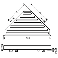 Hansgrohe AddStoris Угловая корзинка подвесная 30,5x15,7 см, цвет: хром 41741000