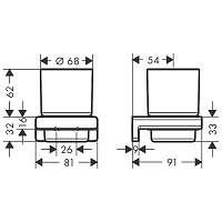 Hansgrohe AddStoris Стакан для зубных щеток подвесной, матовое стекло, латунь цвет: белый 41749700