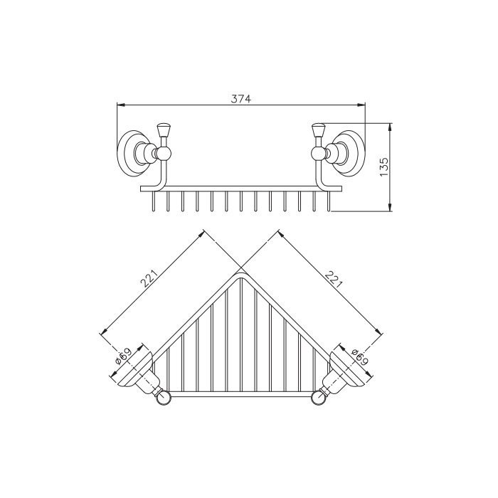 Nicolazzi Onice Полочка-решетка, цвет золото 1495GO09O