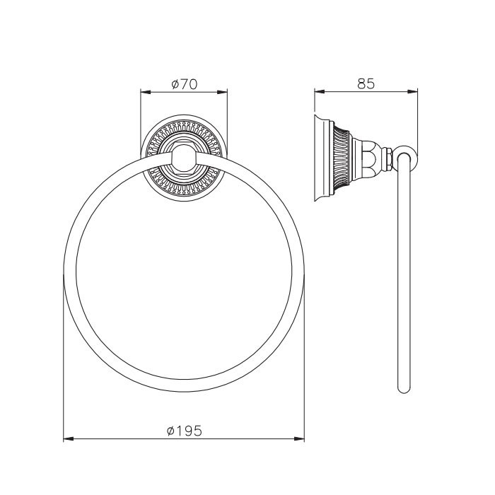 Nicolazzi Impero Полотенцедержатель-кольцо 19,5 см, цвет: золото 1485GO36