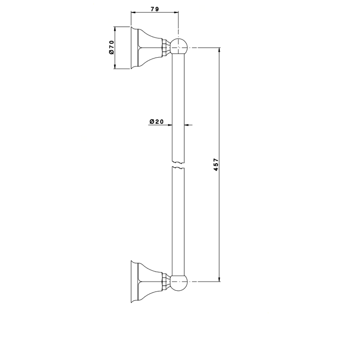 Nicolazzi Teide Полотенцедержатель 30 см, цвет хром 1483CR05